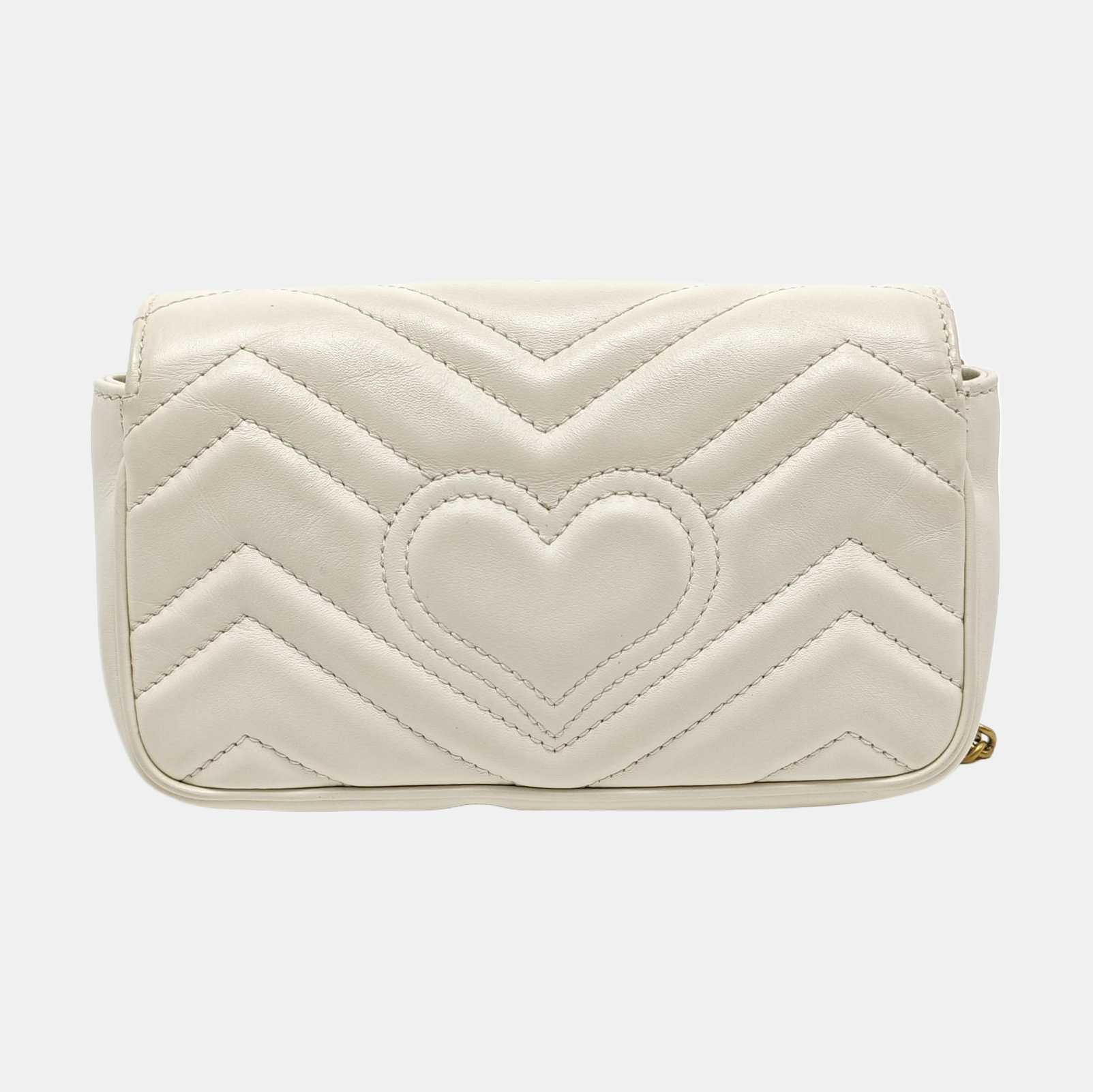 GG Marmont Mini Quilted Calfskin White
