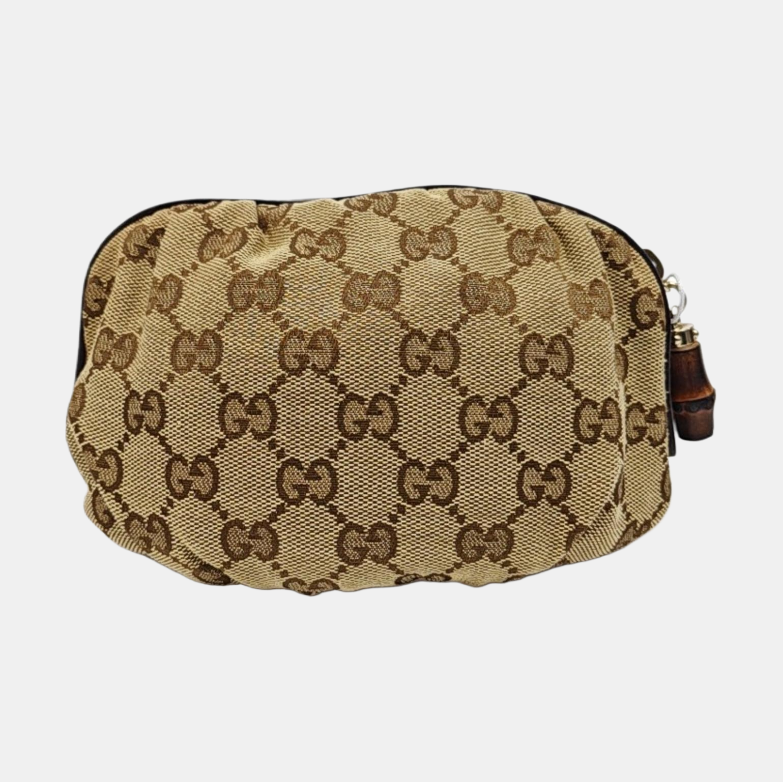Monogram Fabric Clutch Beige
