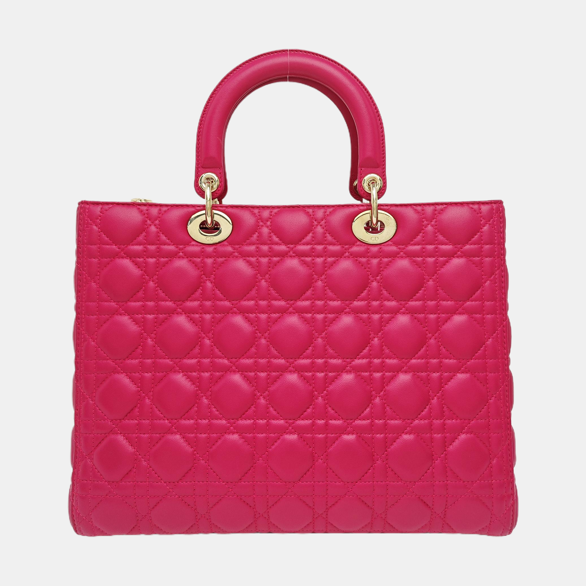 Lady Dior Large Cannage Lambskin Red
