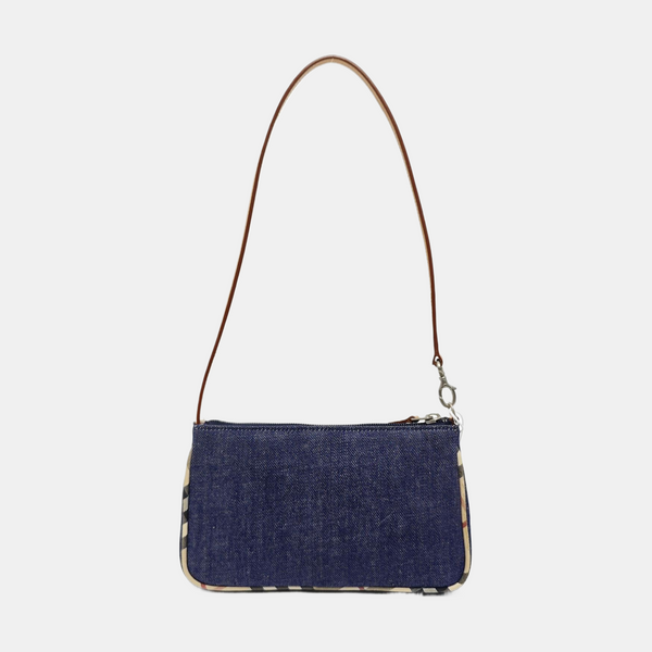 Fabric Top Handle Bag Blue
