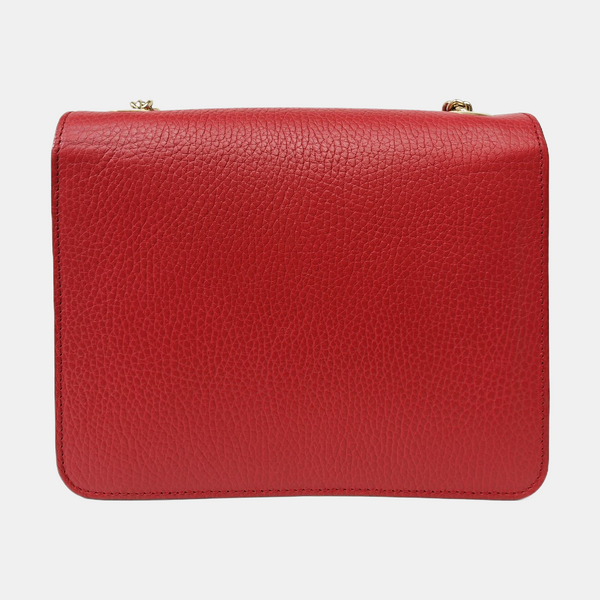 Interlocking G Small Calfskin Red