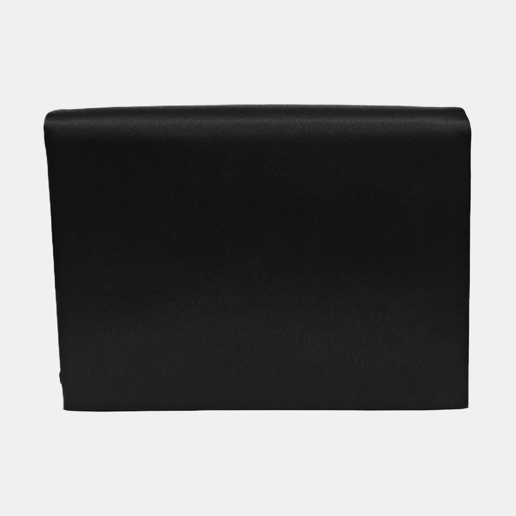 Silk Satin Clutch Black