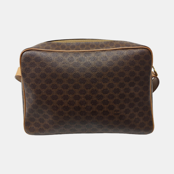 Coated Canvas Shoulder Bag Brown