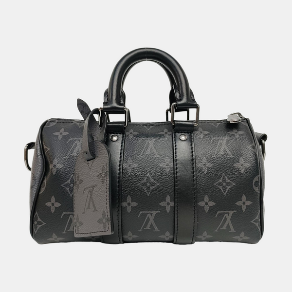 KEEPALL 25 Monogram Coated Canvas Black