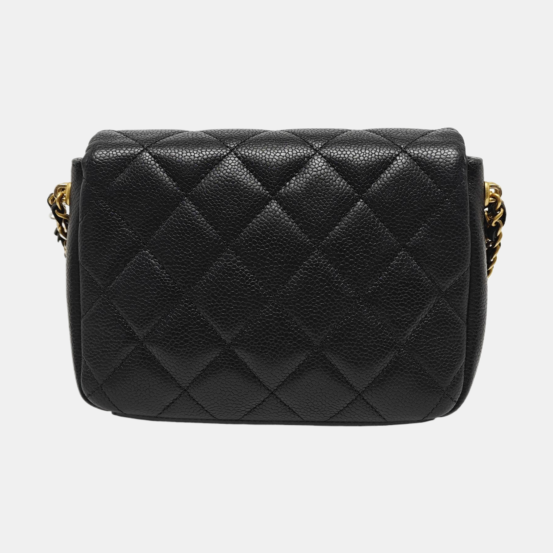 Authenticated pre-owned  CLASSIC FLAP Small Quilted Grained Calfskin Black - Shoulder Bag at Looply