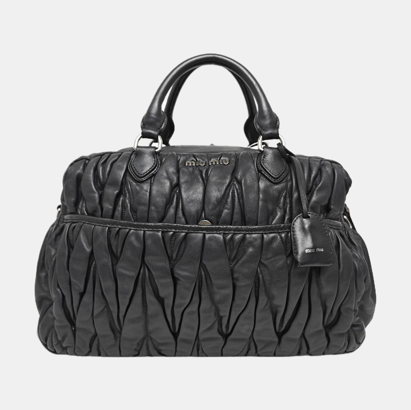 Quilted Lambskin Shoulder Bag Black