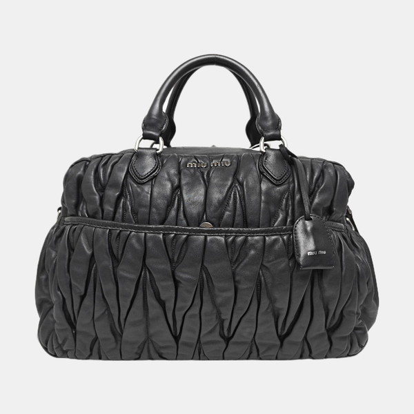 Quilted Lambskin Shoulder Bag Black