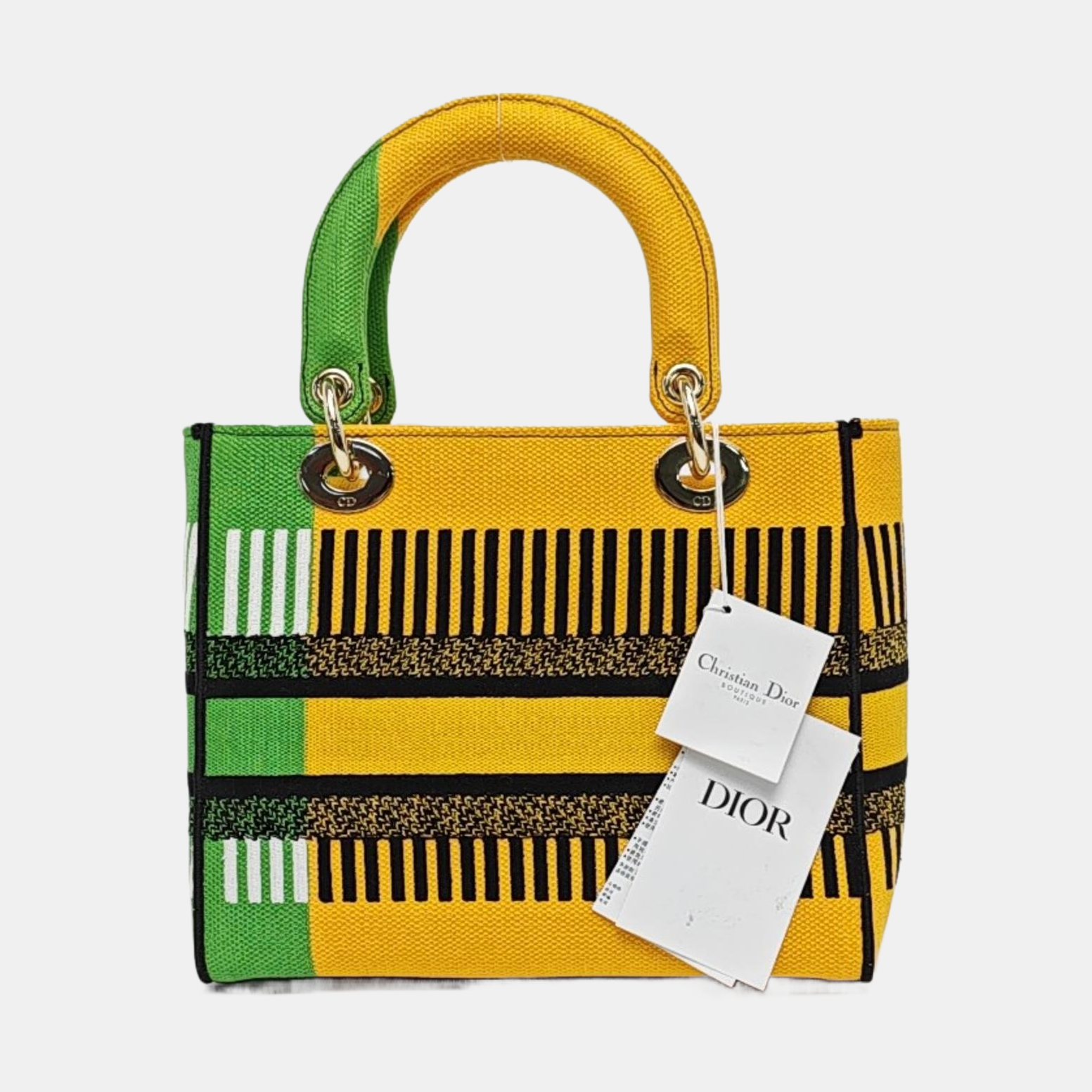 Authenticated pre-owned  Lady D-Lite Medium Fabric Multicolor - Tote Bag at Looply