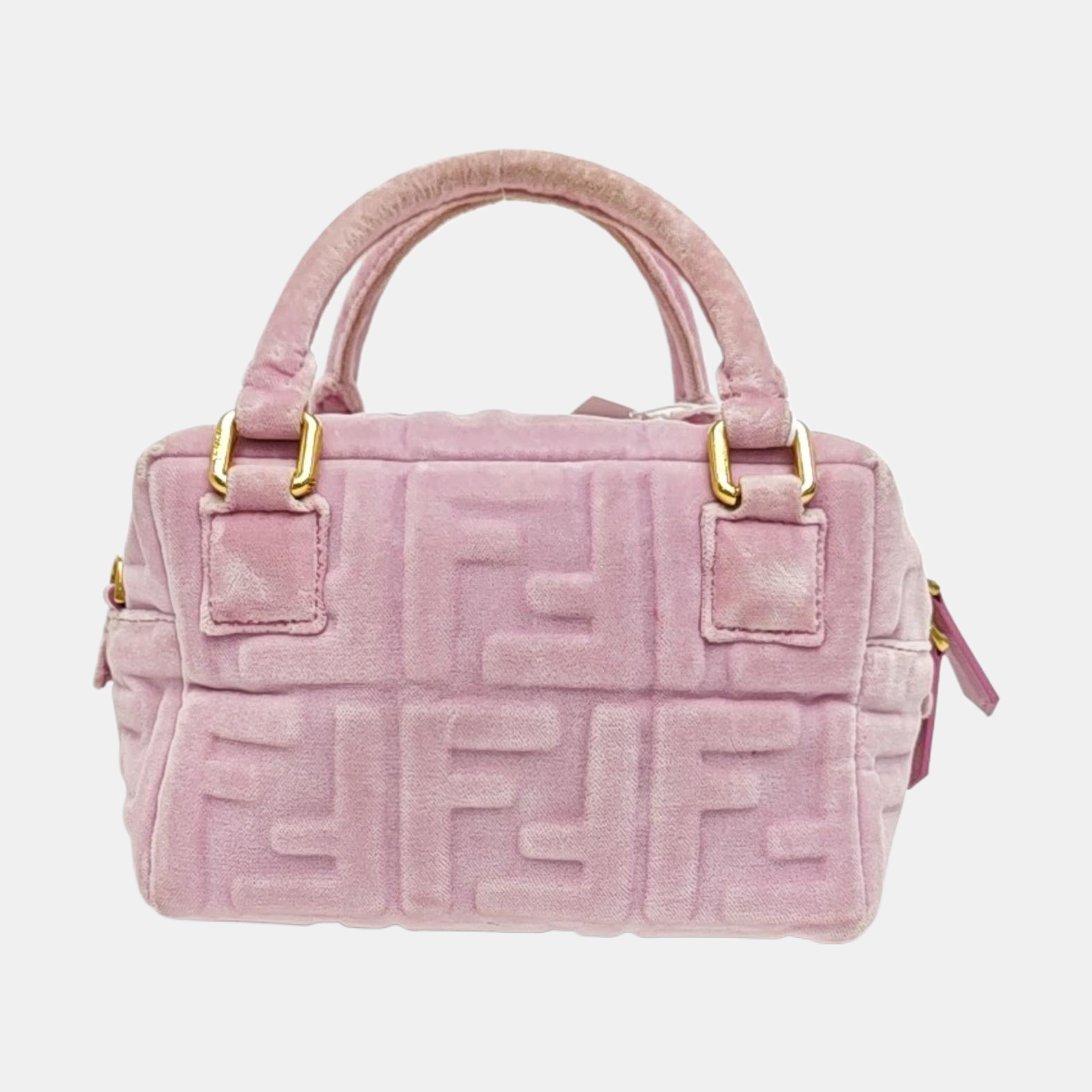 Monogram Velvet Crossbody Bag Pink