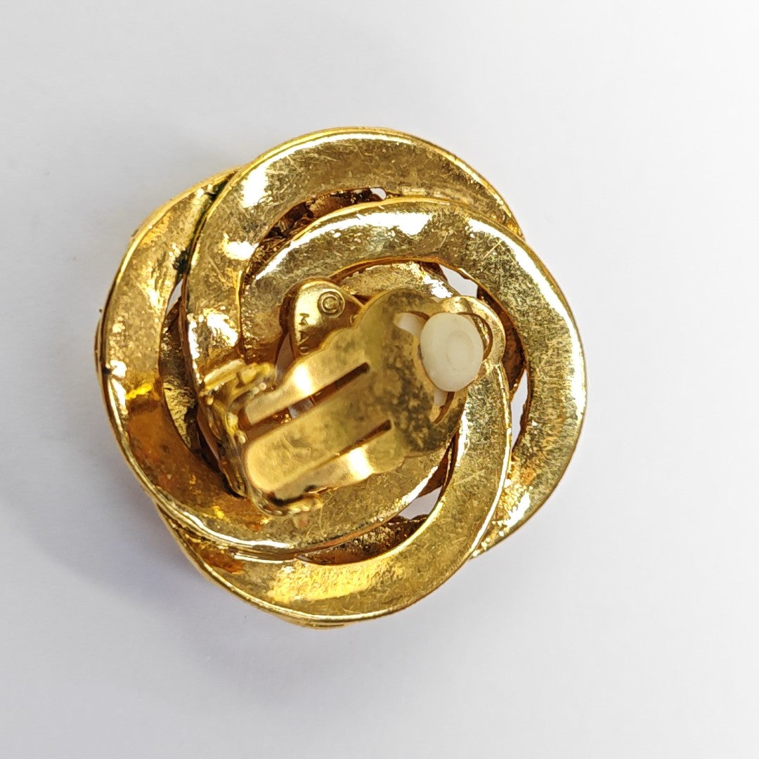 Metal Gold Clip On Earrings