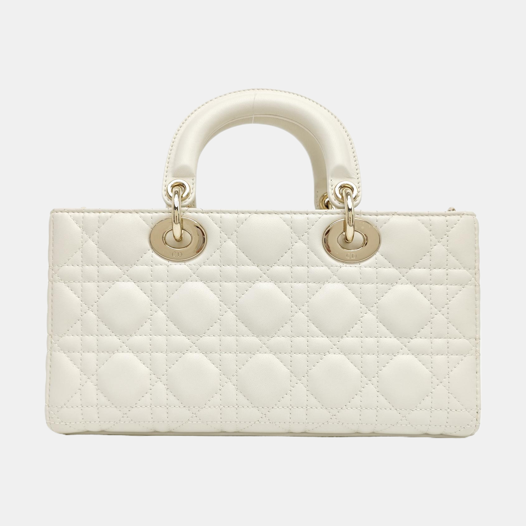 Lady D-Joy Medium Cannage Lambskin White