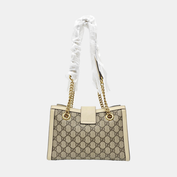 Padlock Small Monogram Coated Canvas Beige