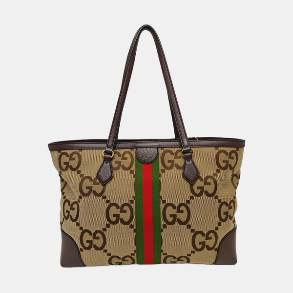 Monogram Canvas Tote Bag Medium Brown