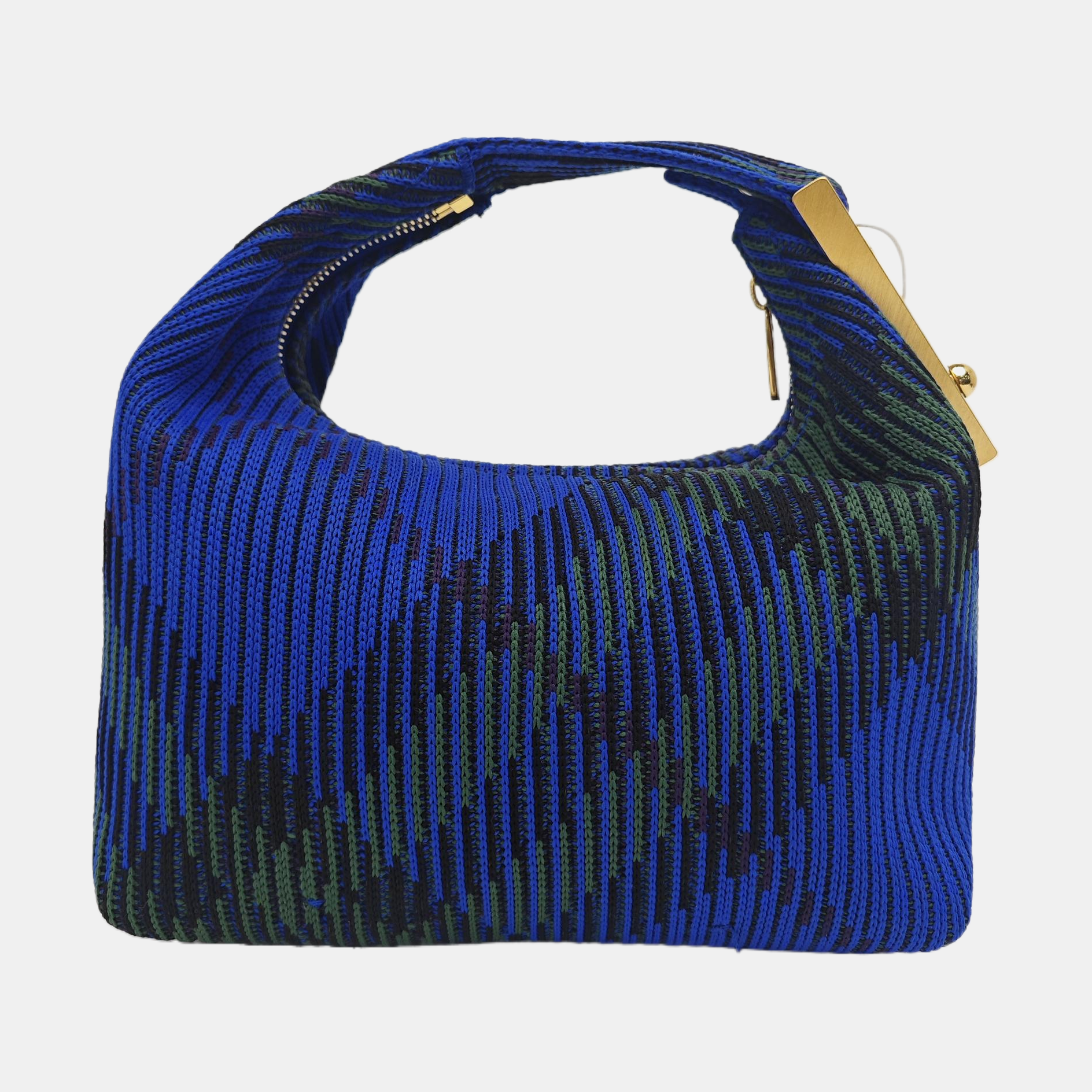 Fabric Top Handle Bag Blue