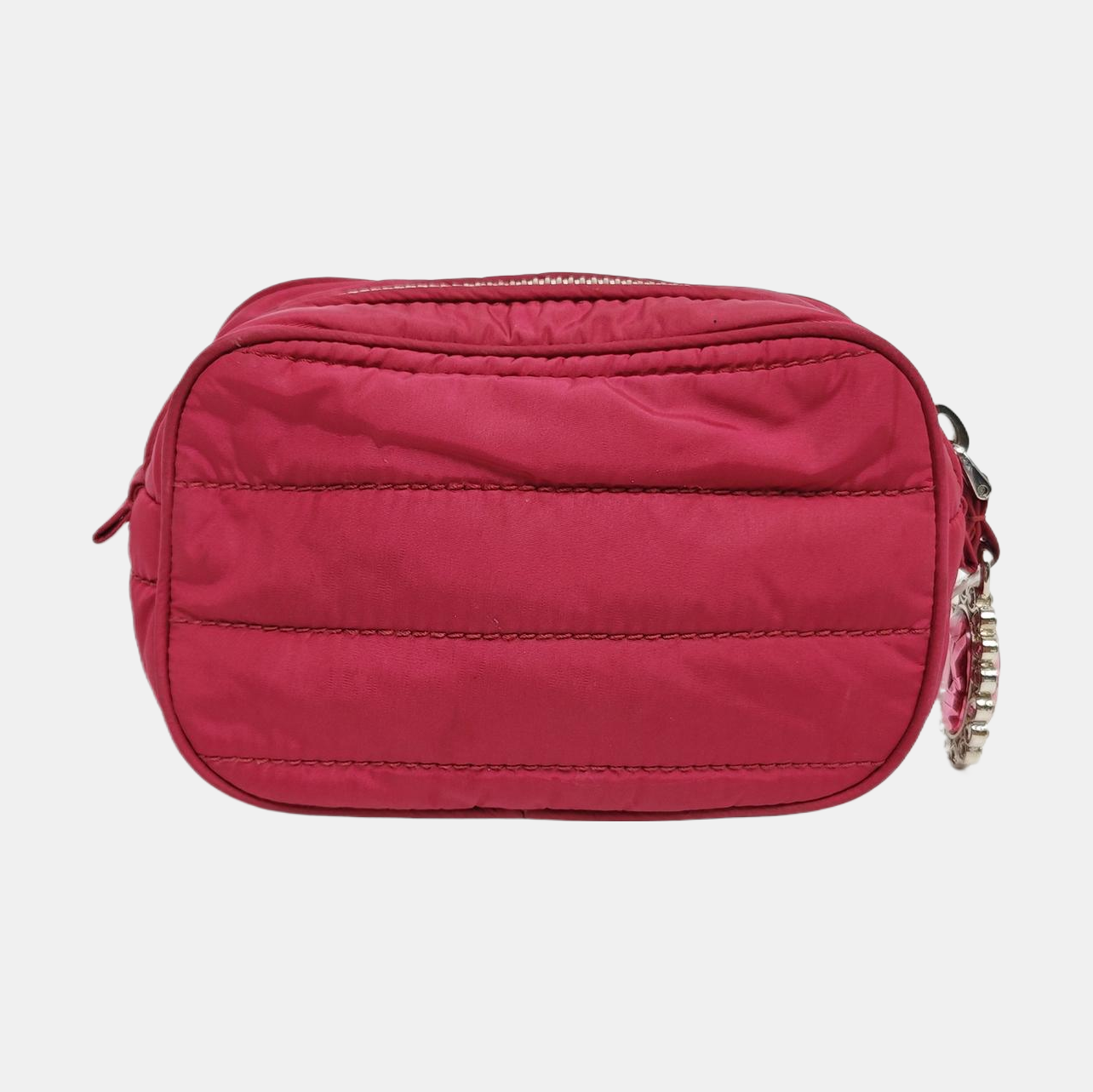 Quilted Fabric Clutch Red