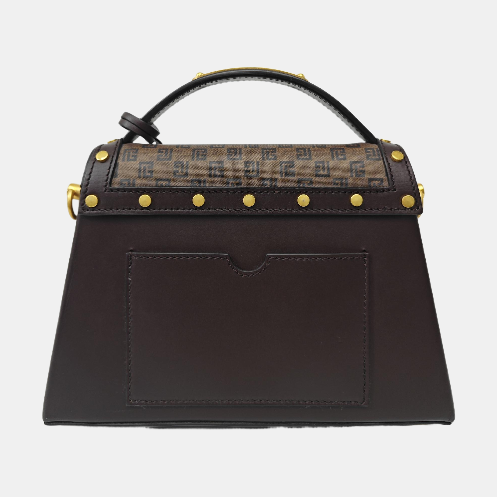 Coated Canvas Shoulder Bag Brown