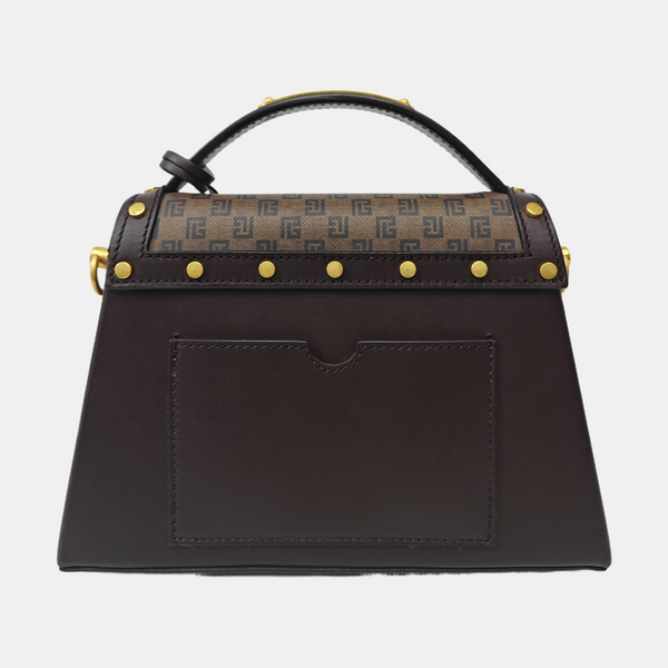 Coated Canvas Shoulder Bag Brown
