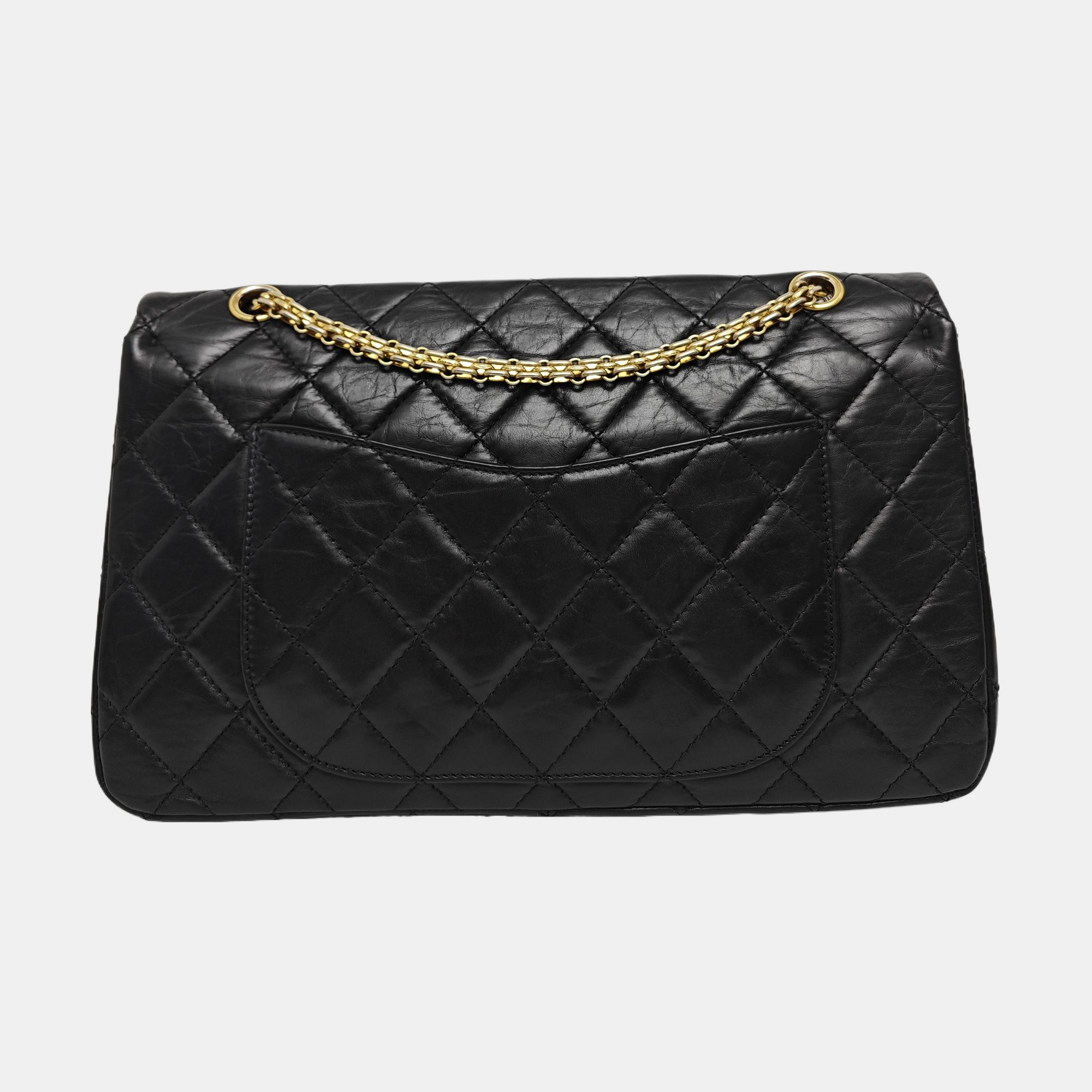 2.55 Maxi Quilted Calfskin Black
