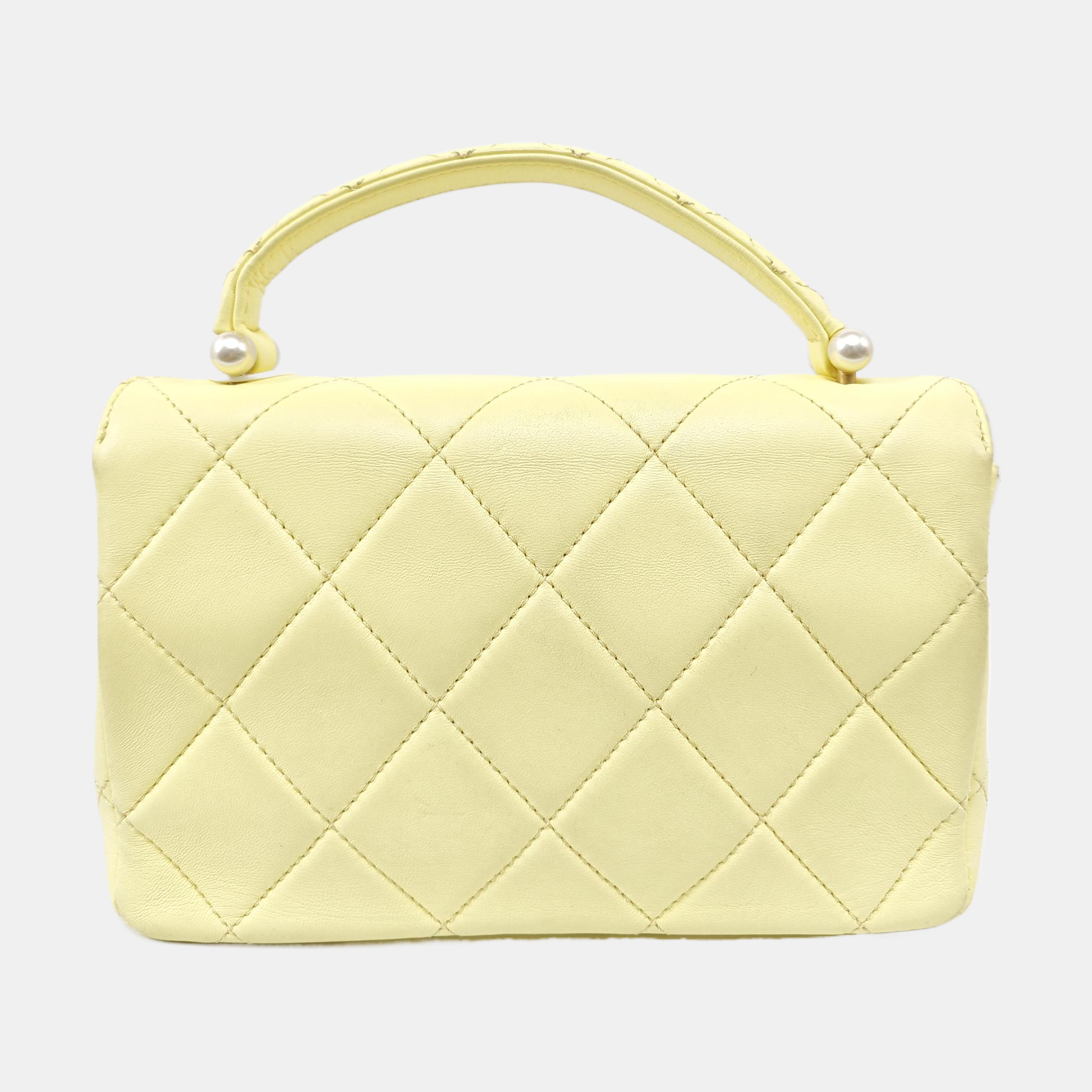 Quilted Lambskin Shoulder Bag Yellow