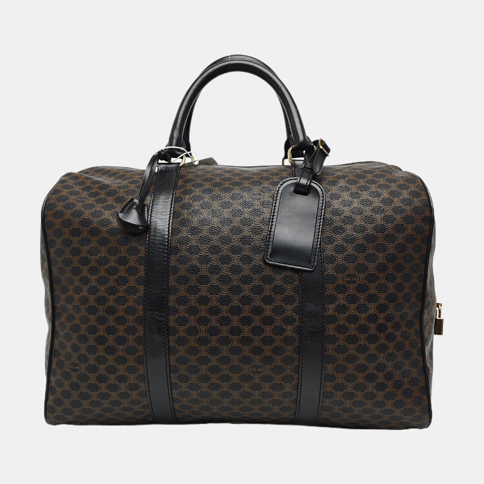 Coated Canvas Top Handle Bag Black