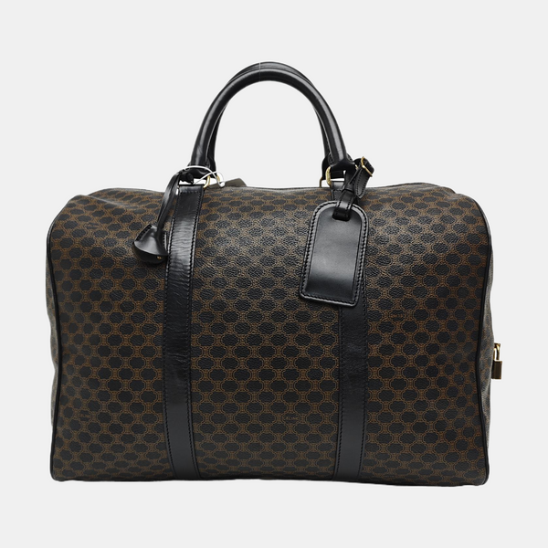 Coated Canvas Top Handle Bag Black