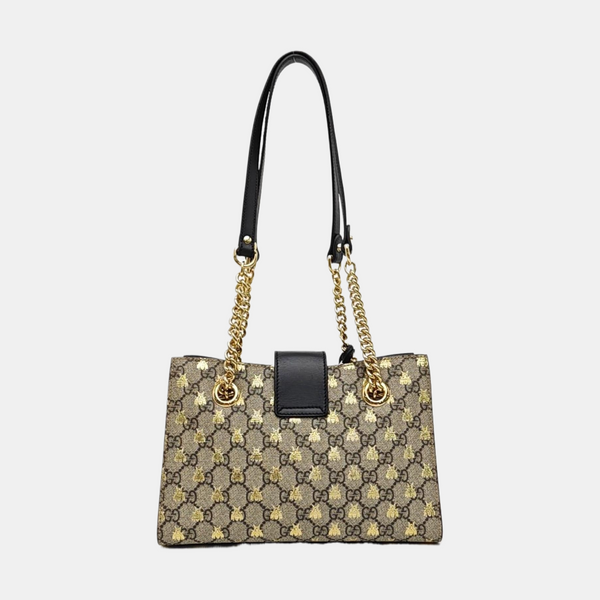 Padlock Small Monogram Coated Canvas Beige