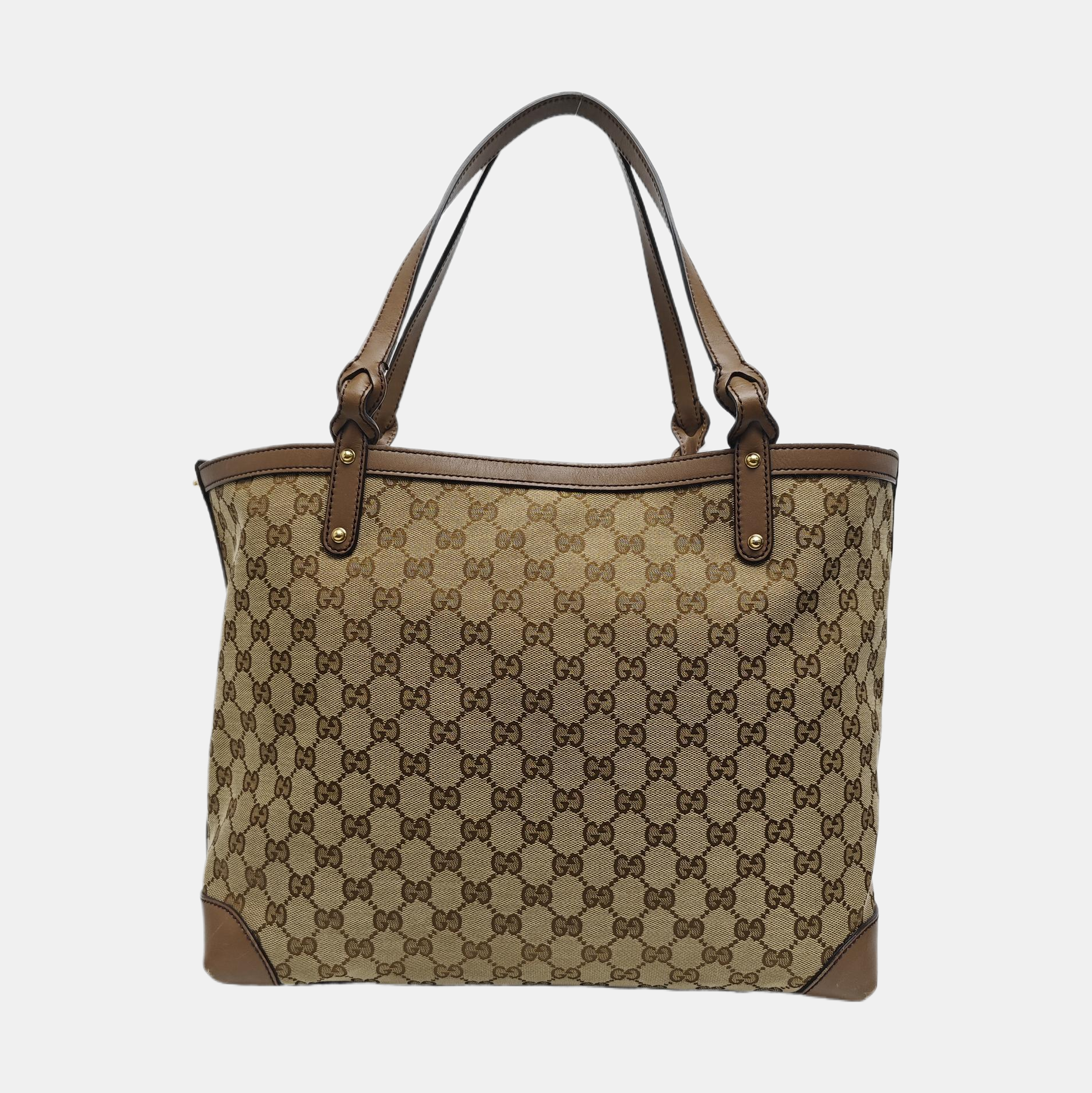 Monogram Canvas Tote Bag Brown