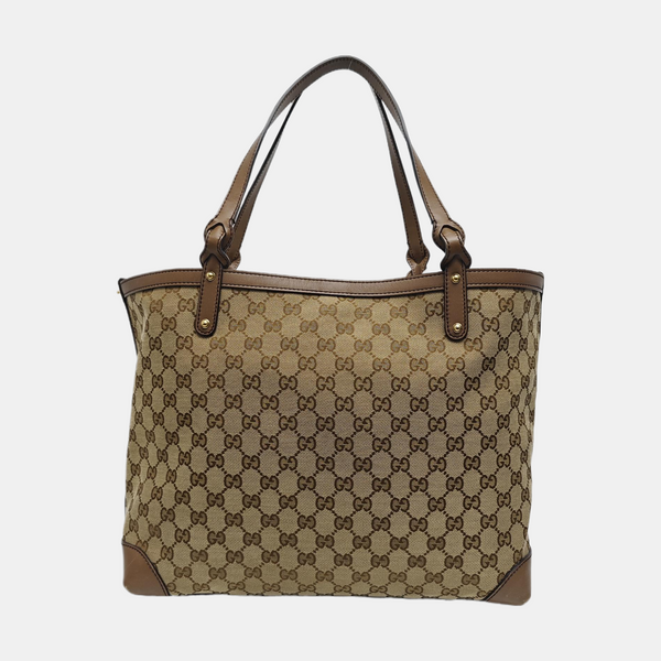 Monogram Canvas Tote Bag Brown