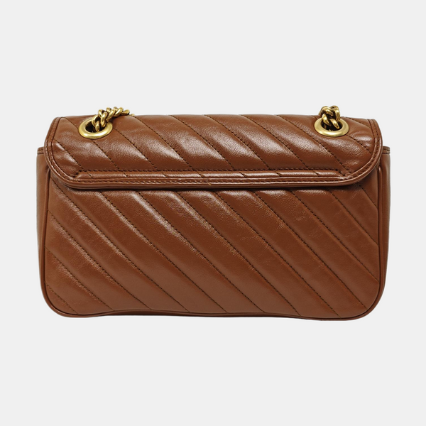 GG Marmont Medium Quilted Calfskin Brown