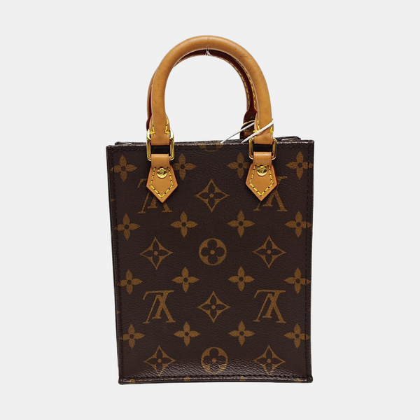 SAC PLAT Mini Monogram Coated Canvas Brown
