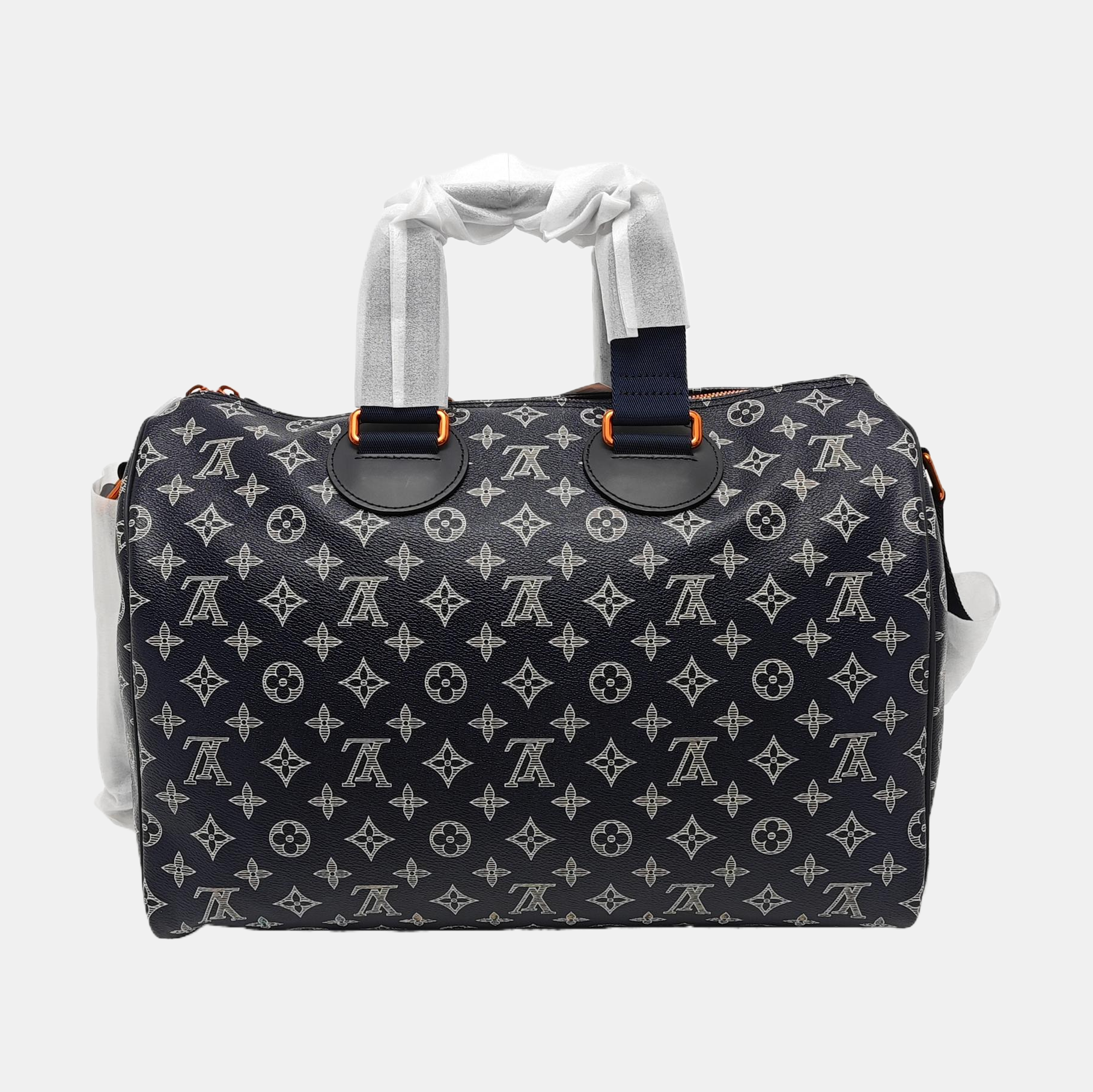 Coated Canvas Shoulder Bag Blue