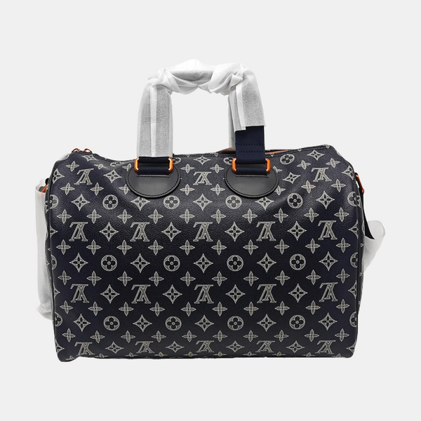 Coated Canvas Shoulder Bag Blue