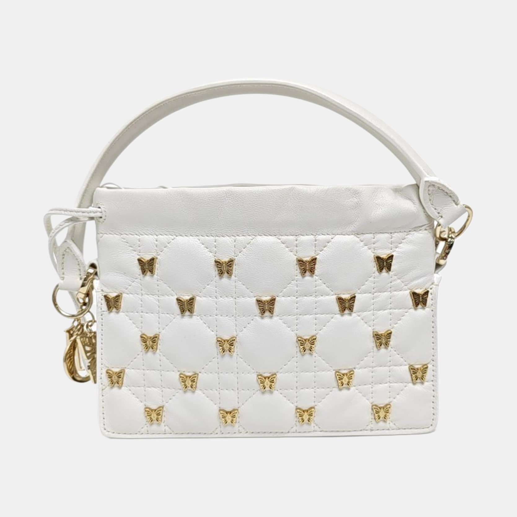 Lady Dior Milly Mini Cannage Lambskin White