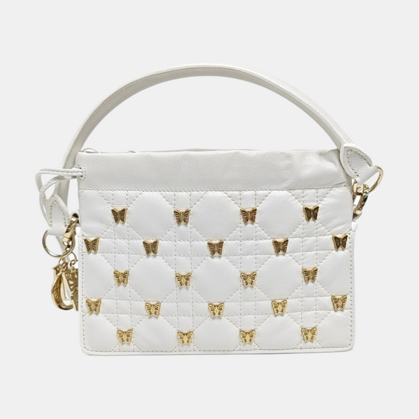 Lady Dior Milly Mini Cannage Lambskin White