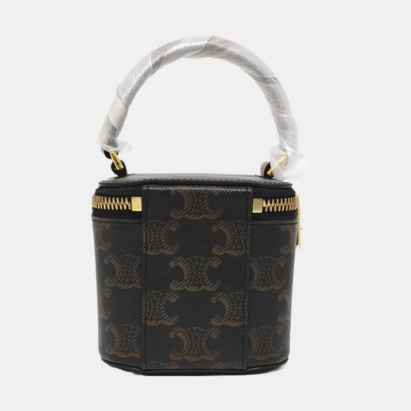 Coated Canvas Shoulder Bag Black