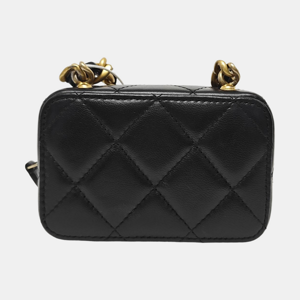Quilted Lambskin Shoulder Bag Mini Black