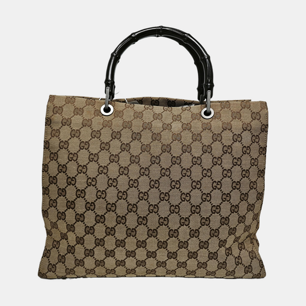 Monogram Canvas Tote Bag Brown