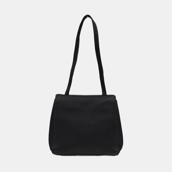 Silk Satin Tote Bag Black