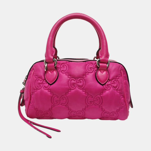 GG Matelassé Mini Monogram Fabric Red