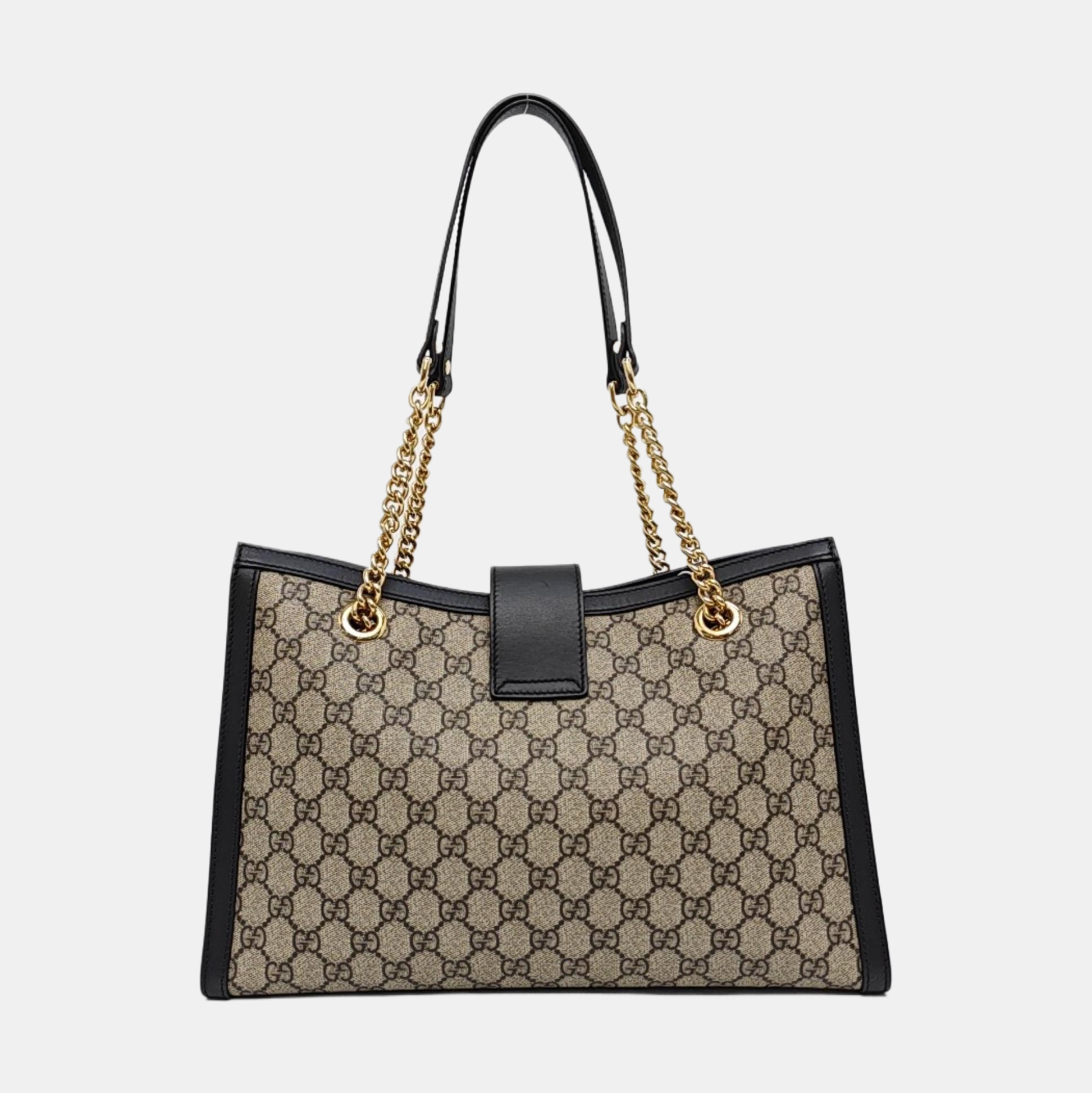 Padlock Medium Monogram Coated Canvas Beige