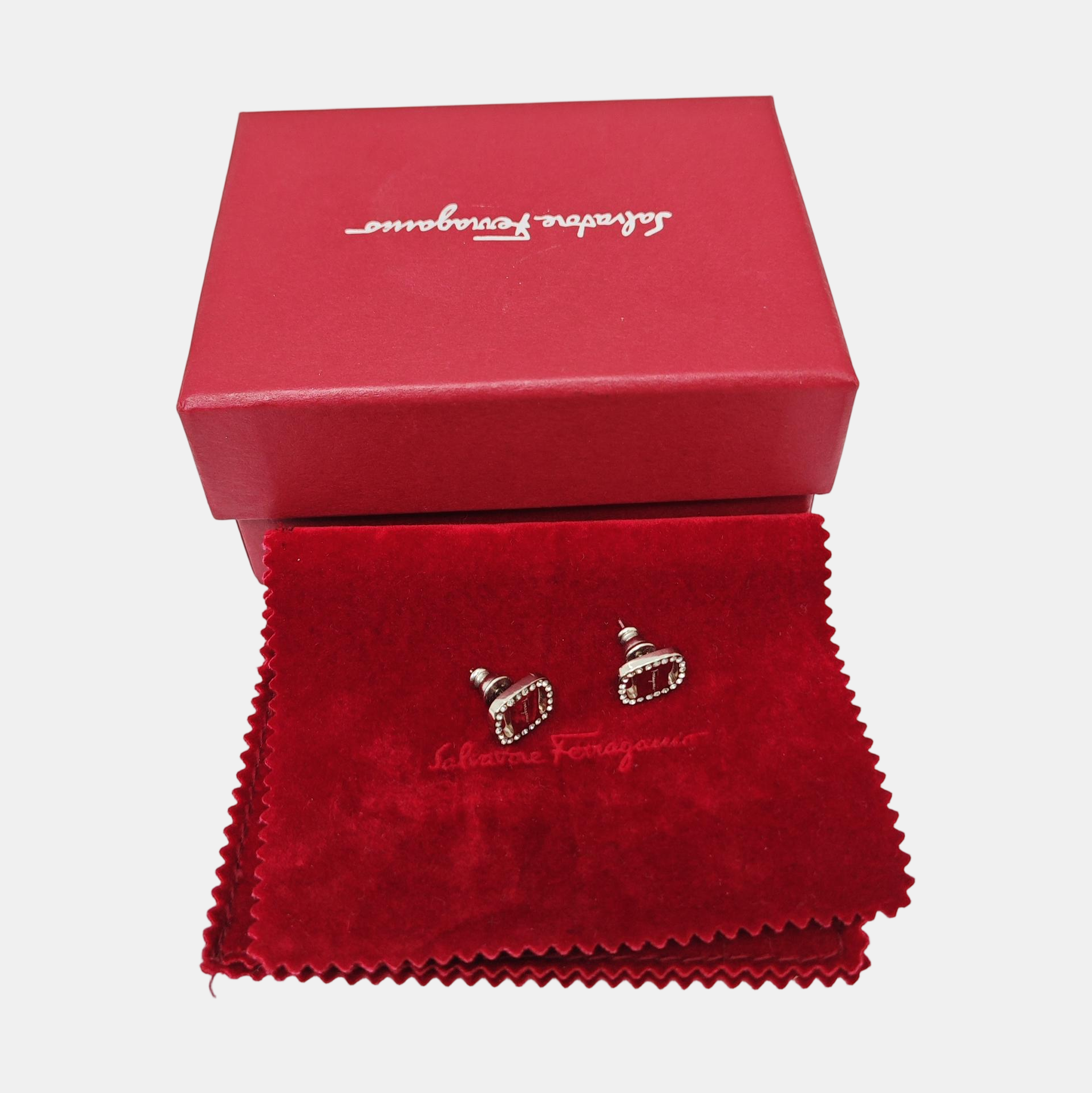 Brass Silver Stud Earrings