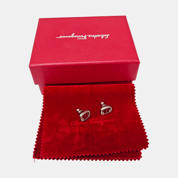 Brass Silver Stud Earrings