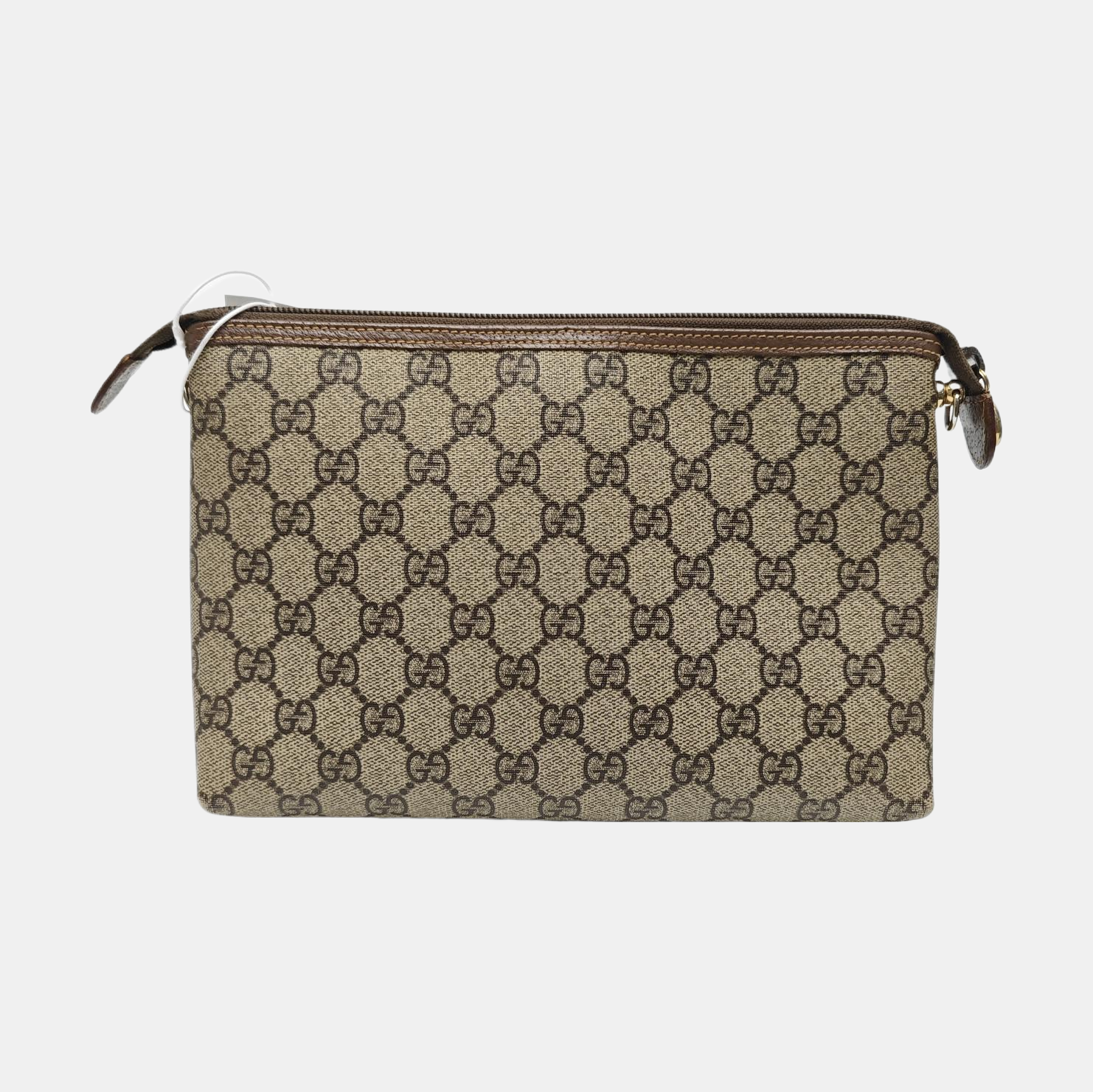 Monogram Coated Canvas Clutch Beige