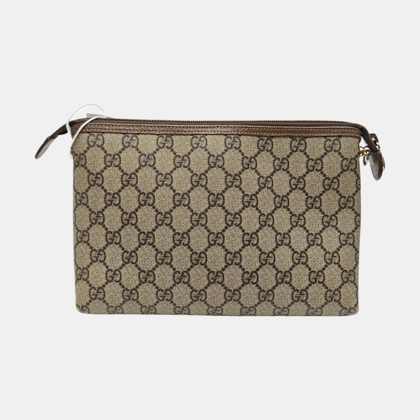 Monogram Coated Canvas Clutch Beige