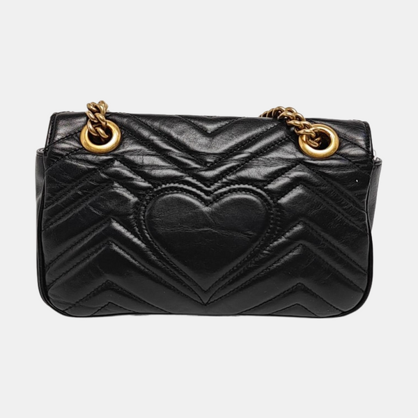 GG Marmont Small Quilted Calfskin Black