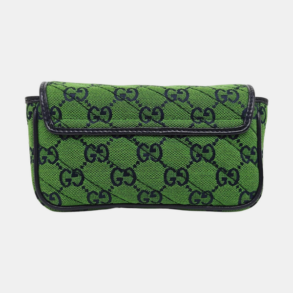 GG Marmont Mini Quilted Canvas Green