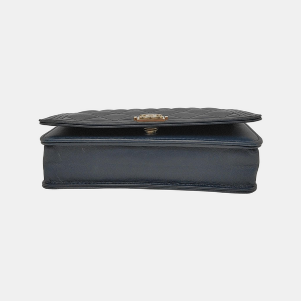 BOY CHANEL Mini Quilted Lambskin Blue
