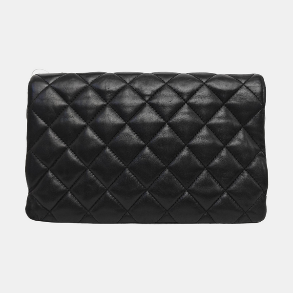 Quilted Lambskin Shoulder Bag Small Black