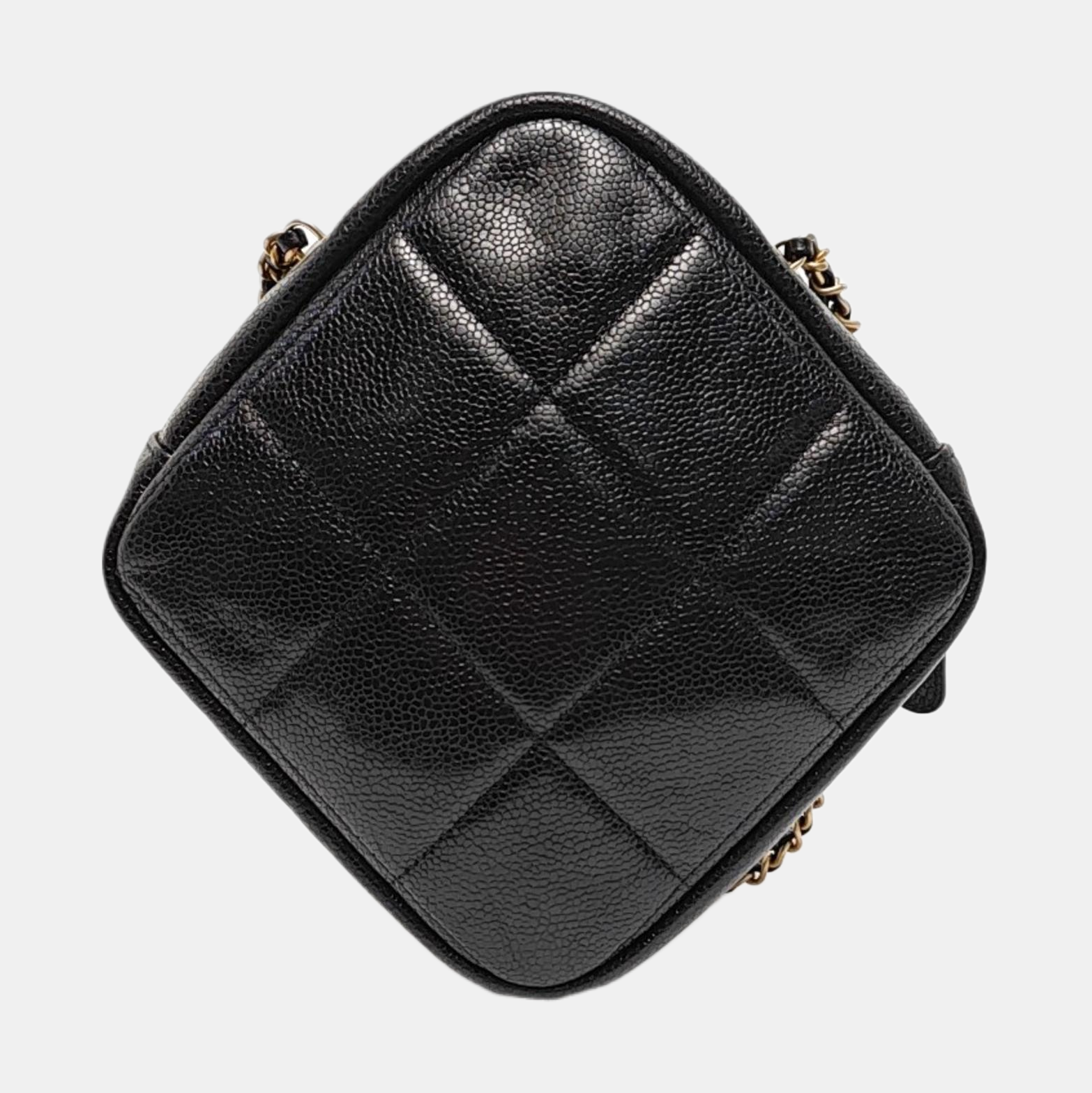 Diamond Quilted Grained Calfskin Black