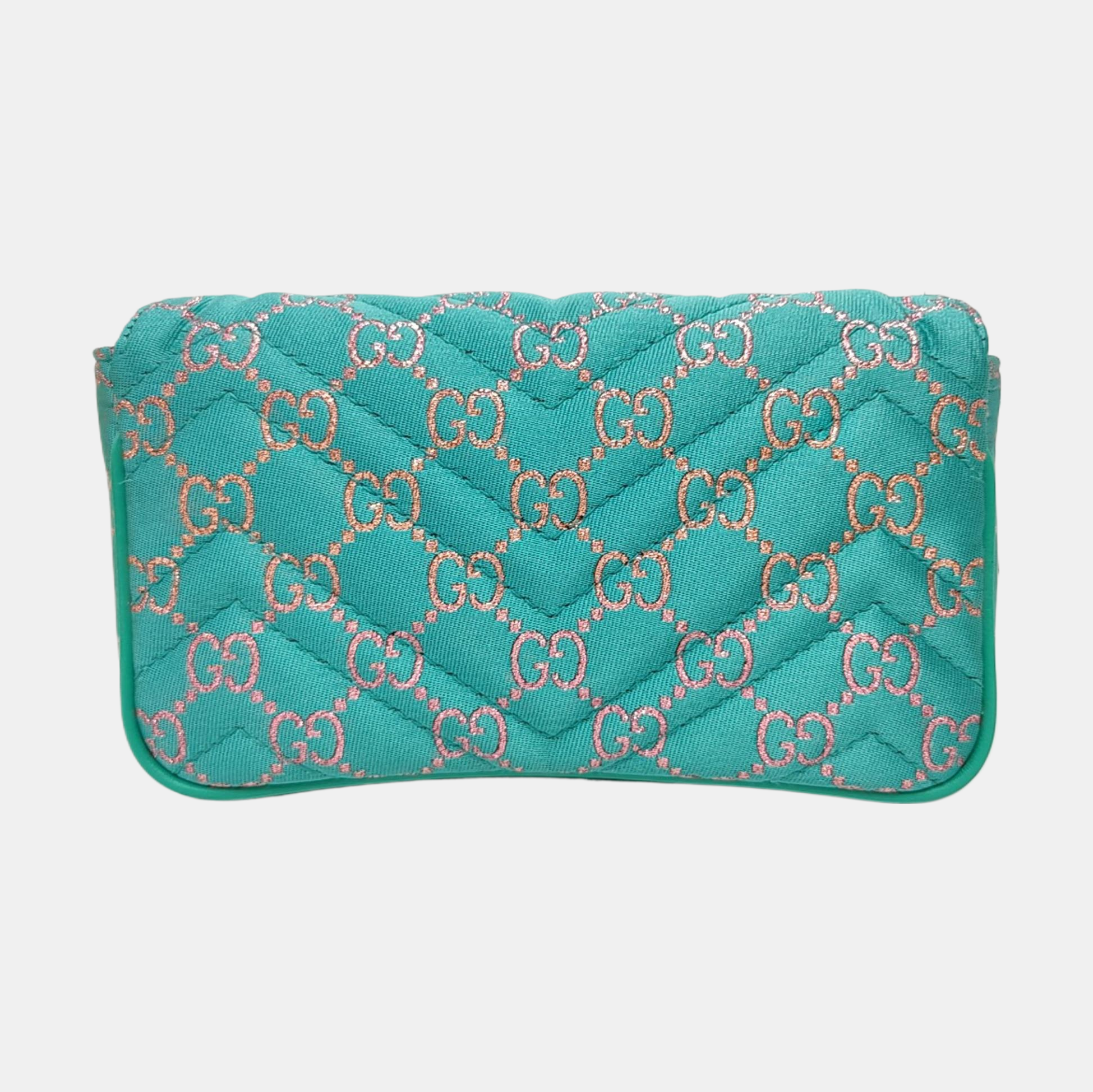 GG Marmont Super Mini Quilted Fabric Green